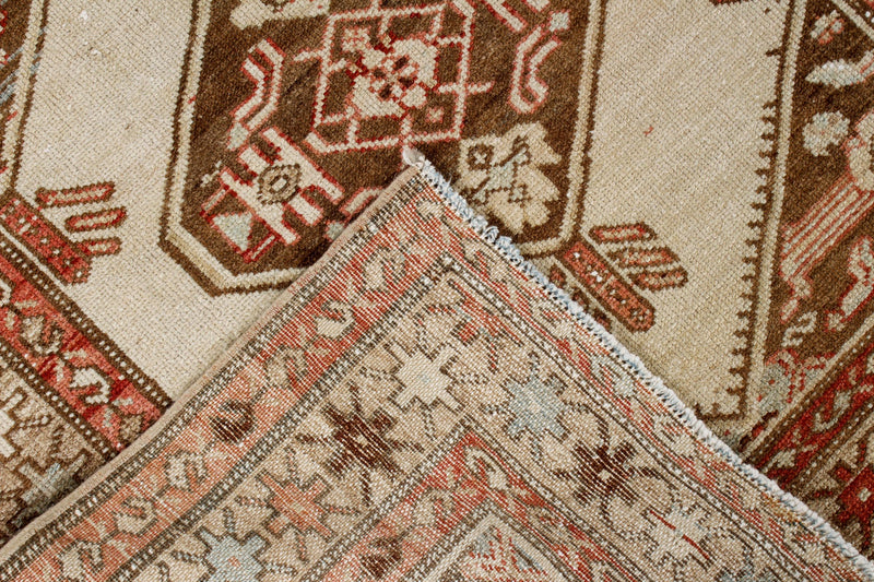 3x12 Beige and Red Traditional Persian Runner