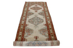 3x12 Beige and Red Traditional Persian Runner