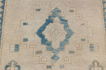 3x13 Beige and Blue Turkish Oushak Runner