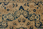 Vintage Handmade 9x12 Beige and Blue Persian Bahtiyari Distressed Area Rug