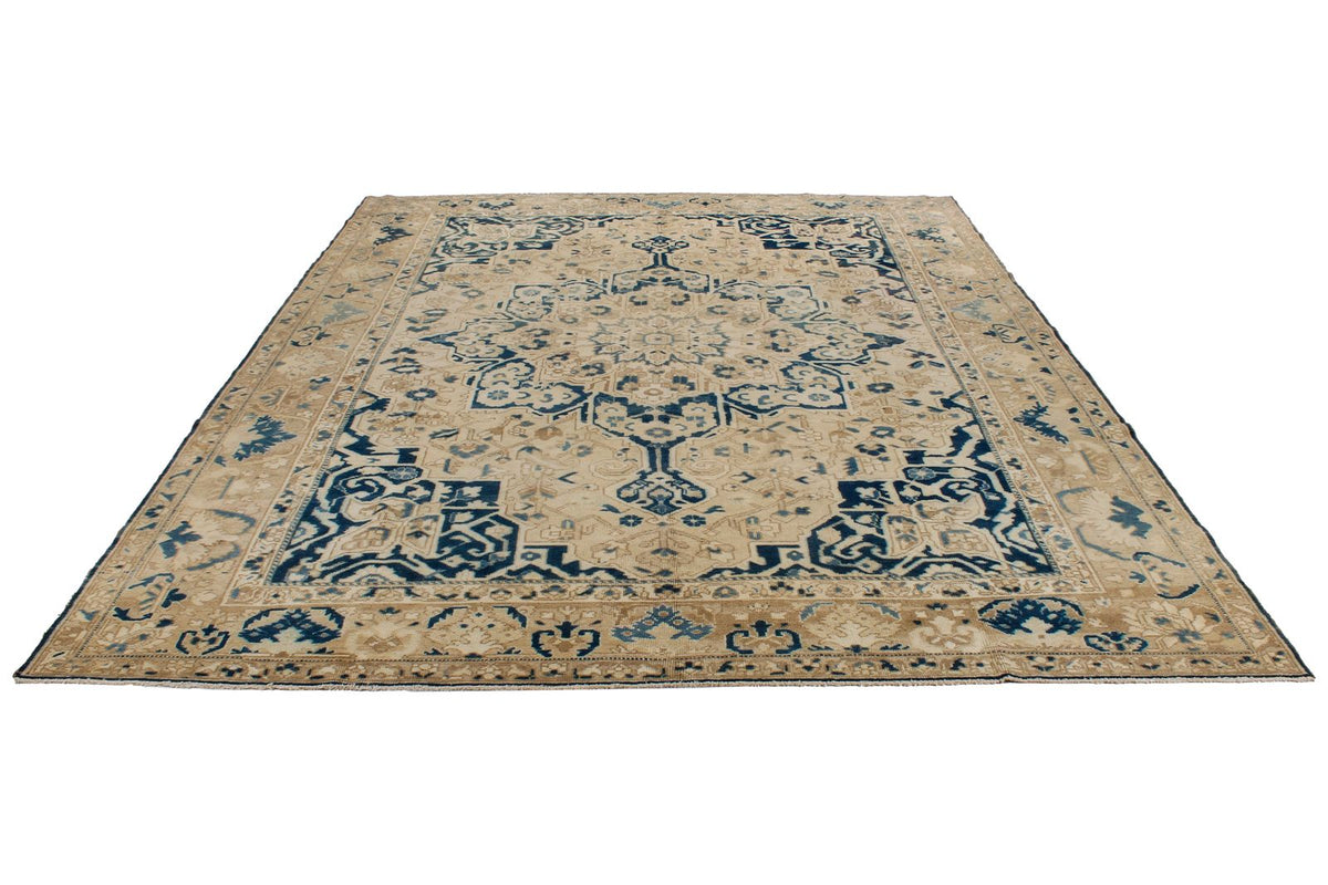 9x12 Beige and Blue Persian Rug