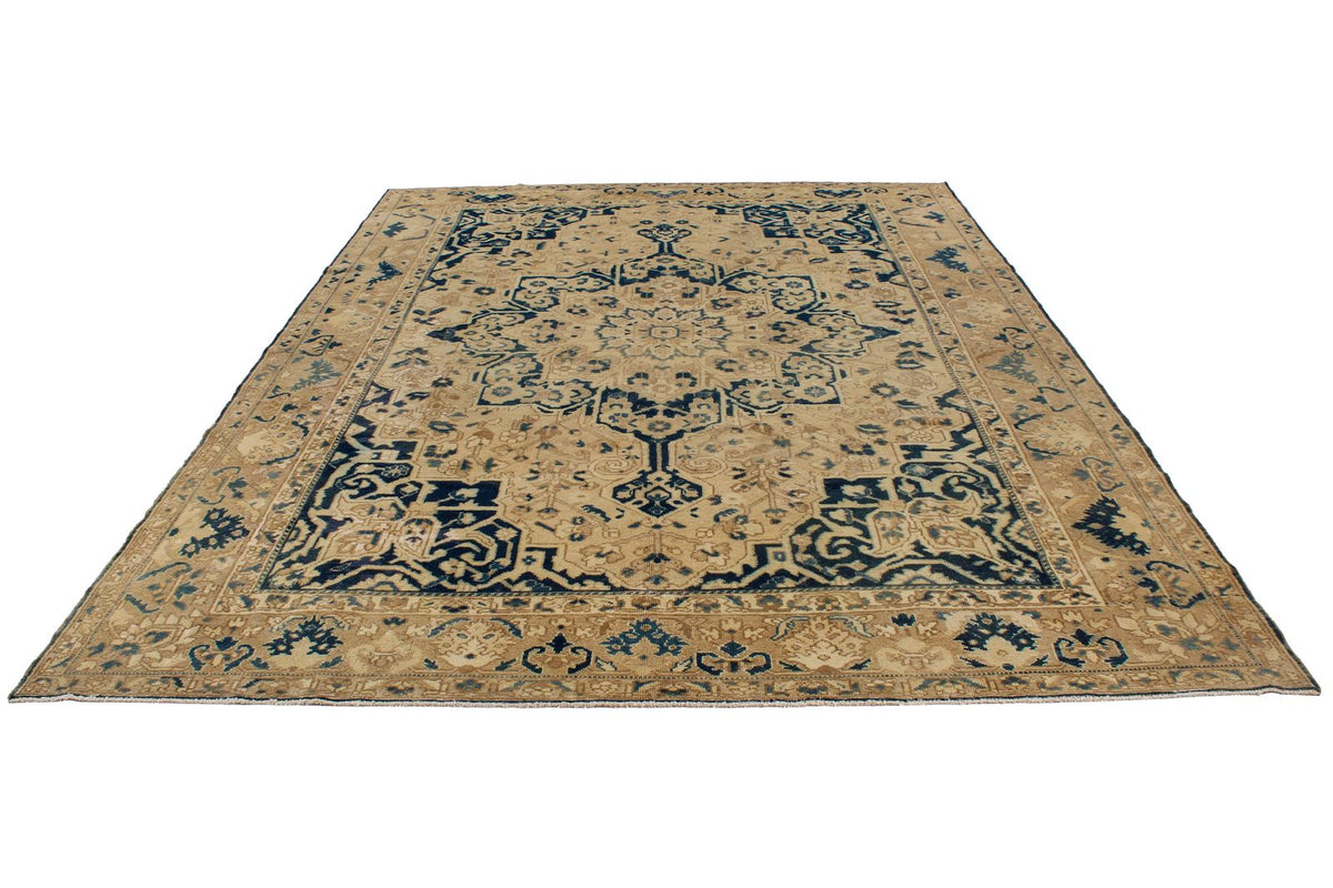 9x12 Beige and Blue Persian Rug