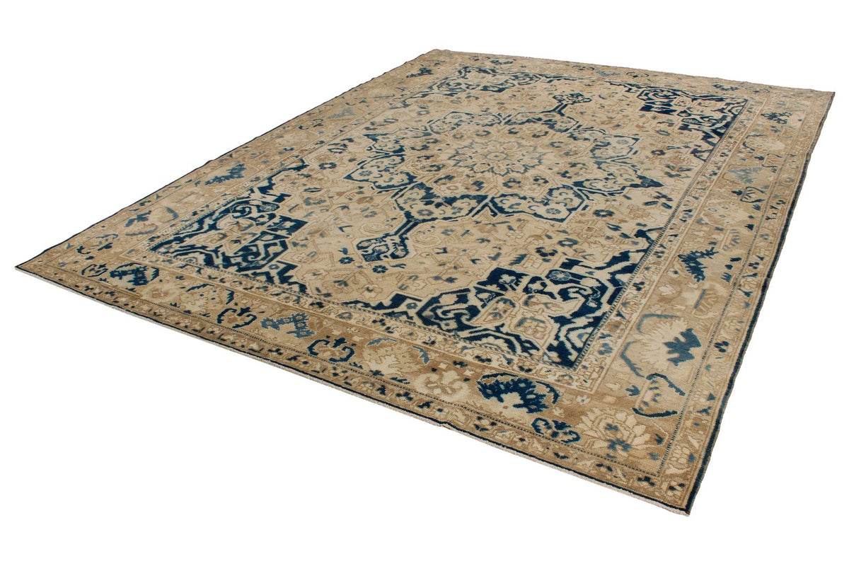 9x12 Beige and Blue Persian Rug