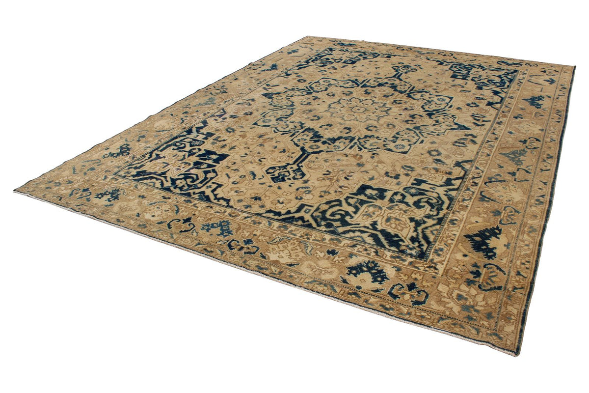 9x12 Beige and Blue Persian Rug