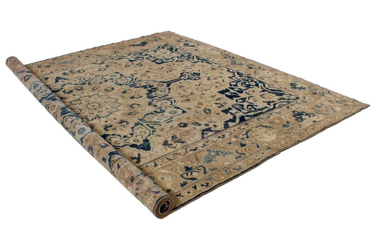 9x12 Beige and Blue Persian Rug