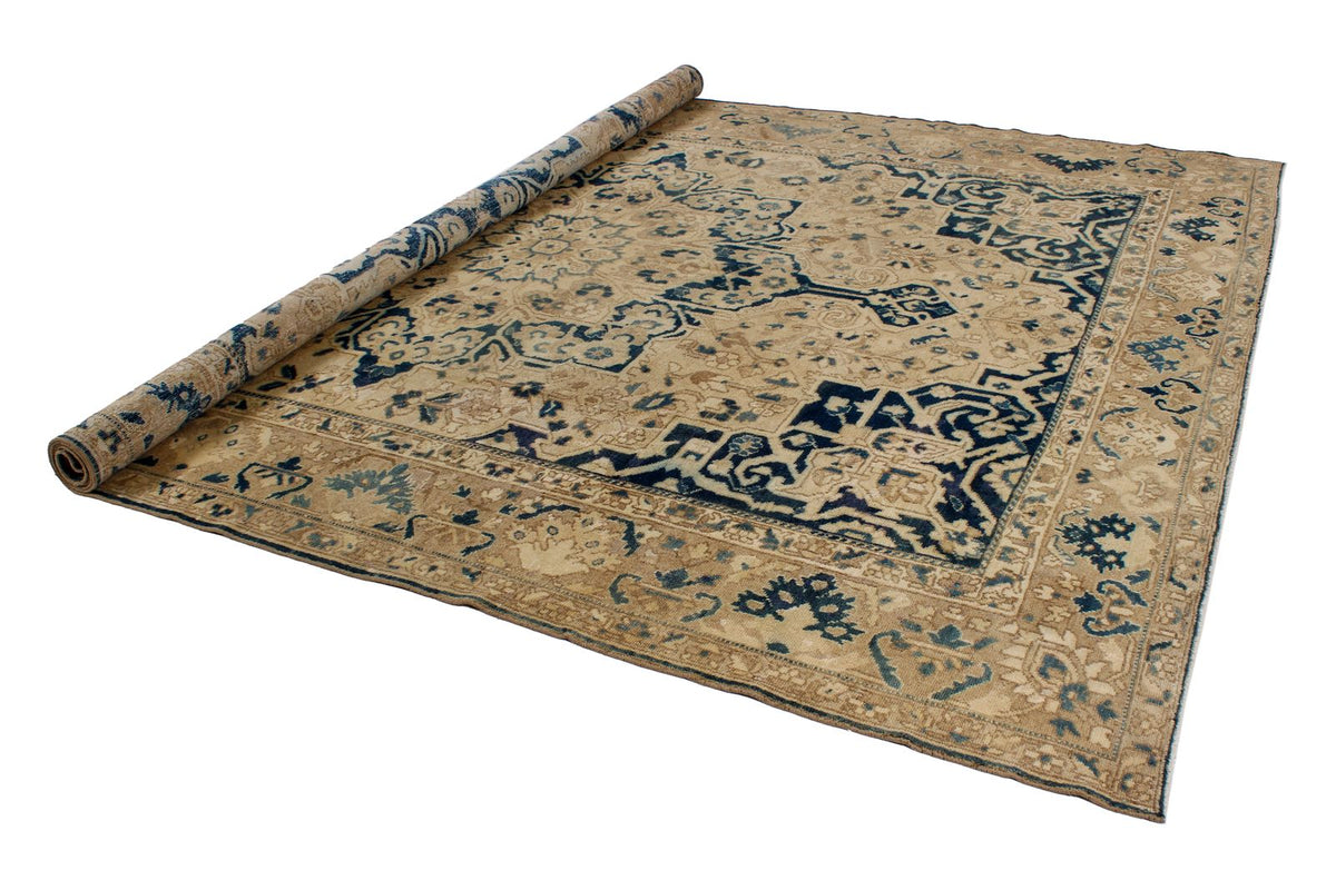 9x12 Beige and Blue Persian Rug