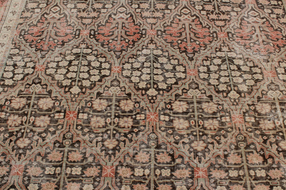 8x12 Black and Pink Persian Traditional Rug