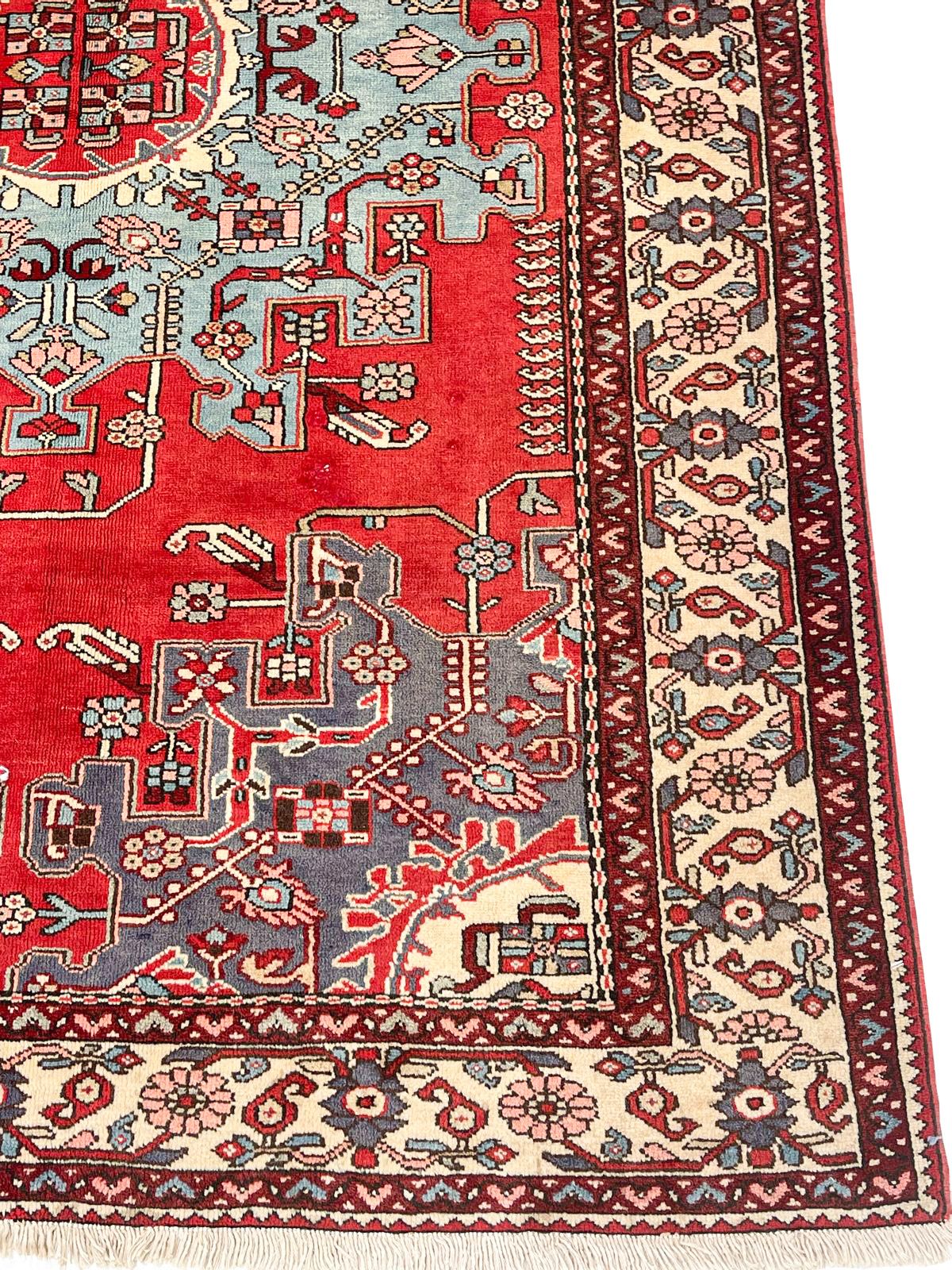 4x7 Red and Ivory Persian Traditional Rug