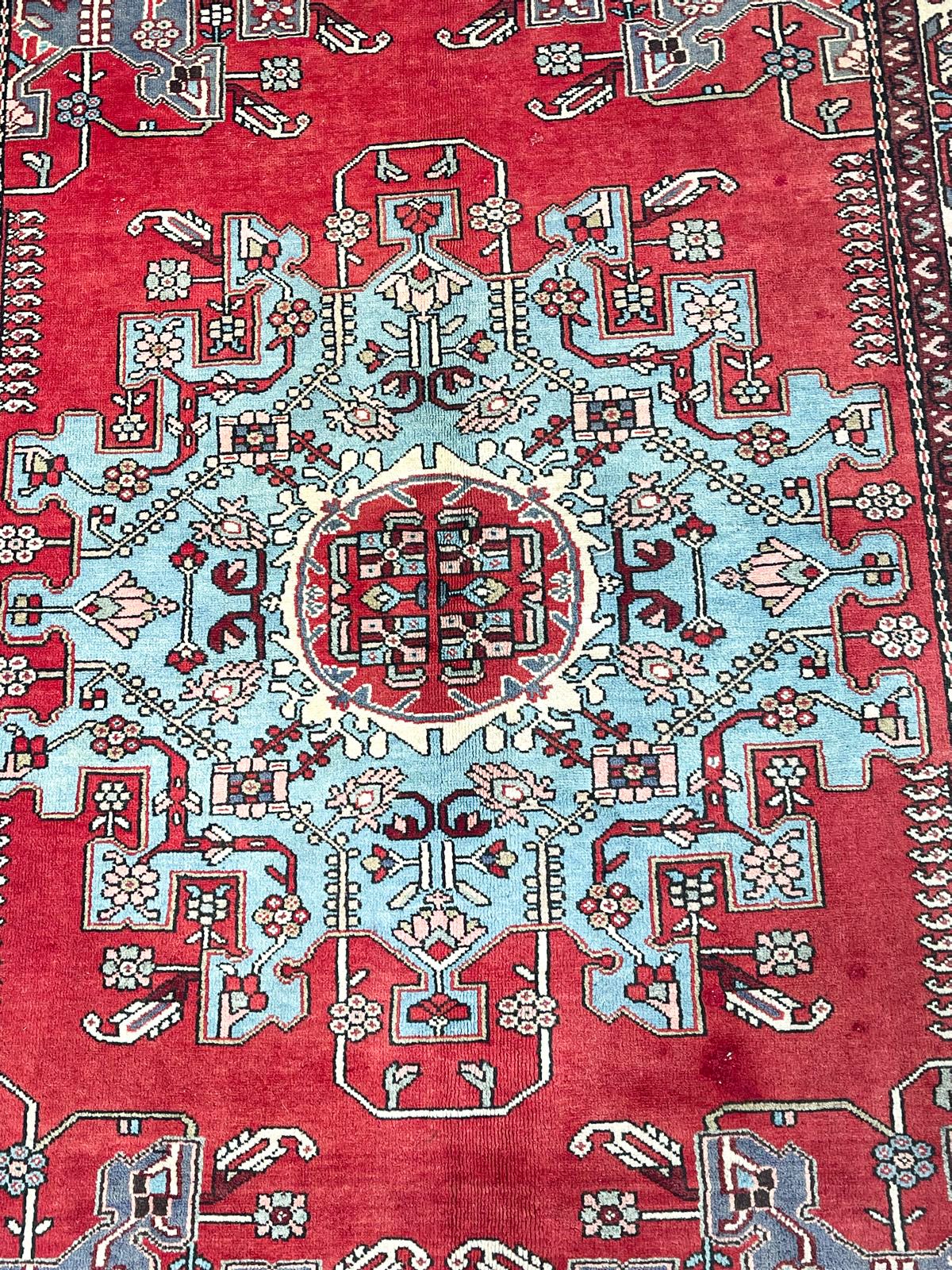 4x7 Red and Ivory Persian Traditional Rug