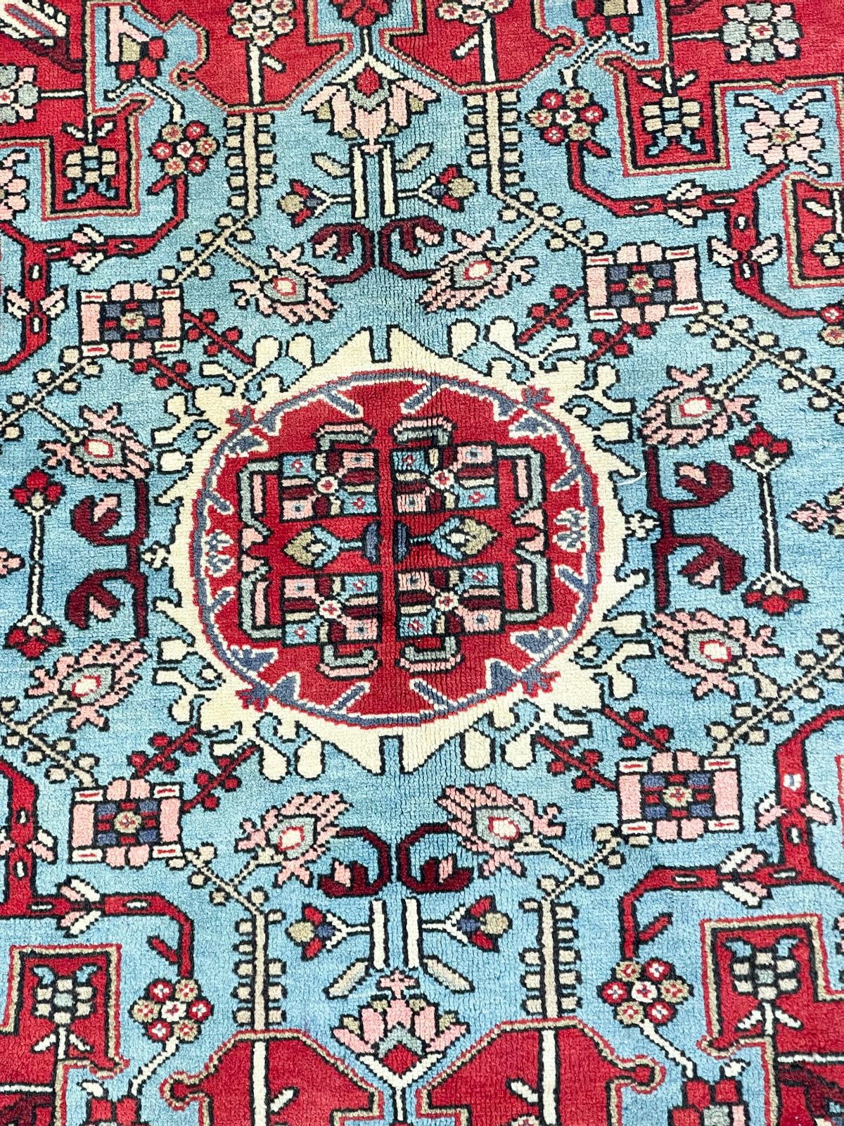4x7 Red and Ivory Persian Traditional Rug