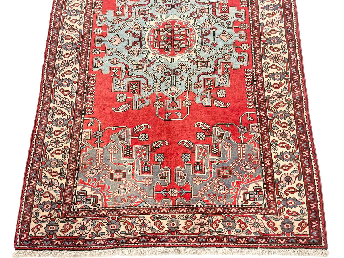 4x7 Red and Ivory Persian Traditional Rug