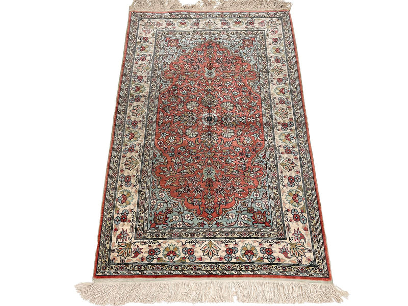3x4 Pink and Ivory Turkish Traditional Rug