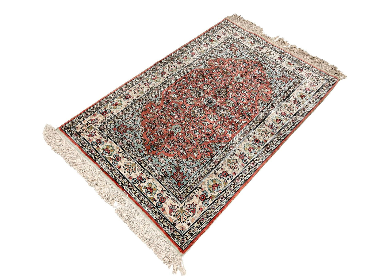 3x4 Pink and Ivory Turkish Traditional Rug