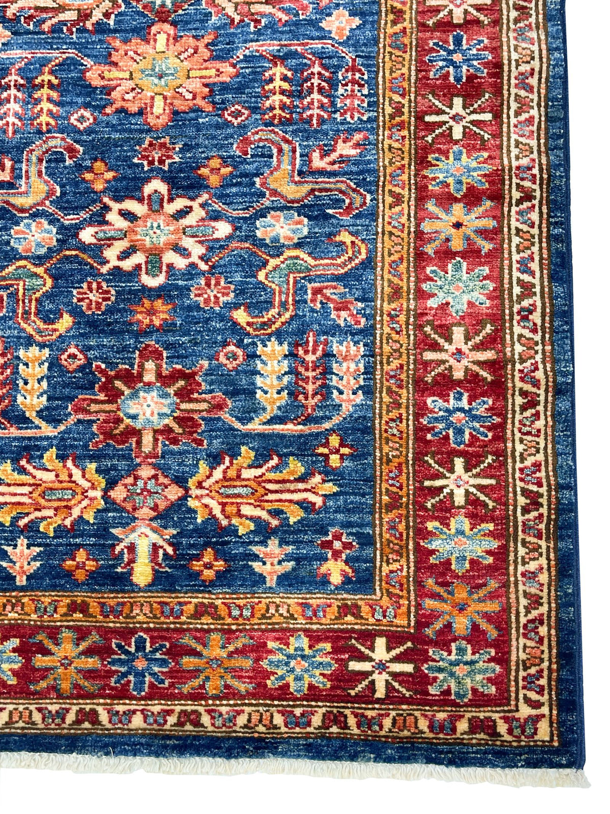 3x10 Navy Blue and Red Kazak Tribal Runner
