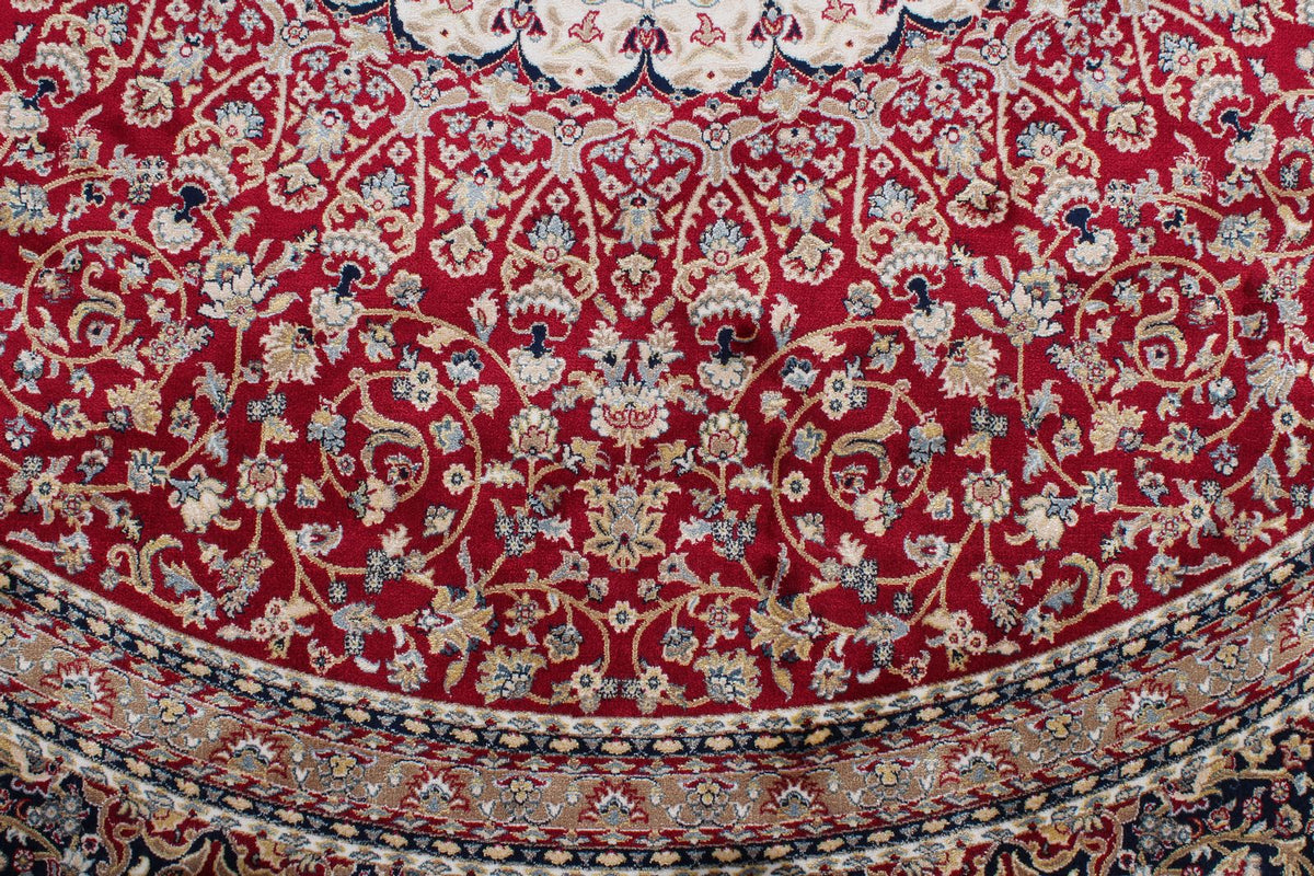 8x8 Red and Navy Turkish Antep Rug