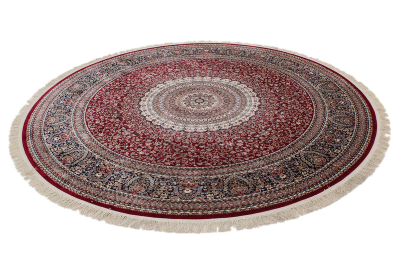 8x8 Red and Navy Turkish Antep Rug