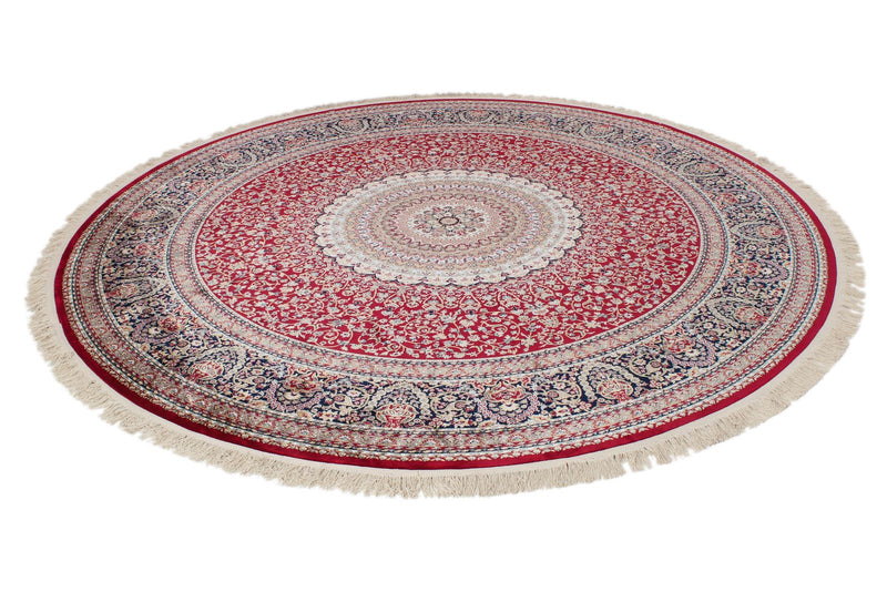 8x8 Red and Navy Turkish Antep Rug