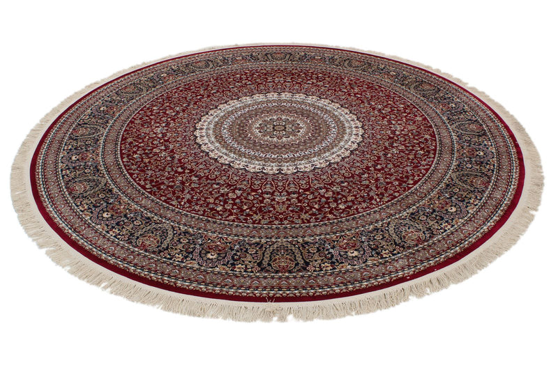 8x8 Red and Navy Turkish Antep Rug