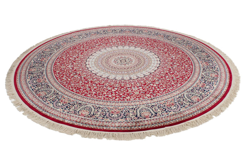 8x8 Red and Navy Turkish Antep Rug