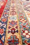 Vintage Handmade 10x13 Red and Ivory Anatolian Caucasian Tribal Distressed Area Rug