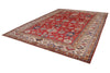 Vintage Handmade 10x13 Red and Ivory Anatolian Caucasian Tribal Distressed Area Rug