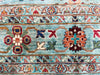 9x12 Turquoise and Multicolor Turkish Tribal Rug