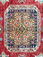 9x12 Red and Beige Kazak Tribal Rug