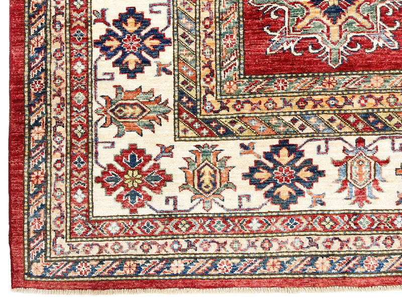 9x12 Red and Beige Kazak Tribal Rug