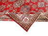 8x10 Ivory and Red Kazak Tribal Rug