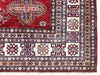 8x10 Ivory and Red Kazak Tribal Rug