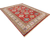 8x10 Red and Ivory Kazak Tribal Rug