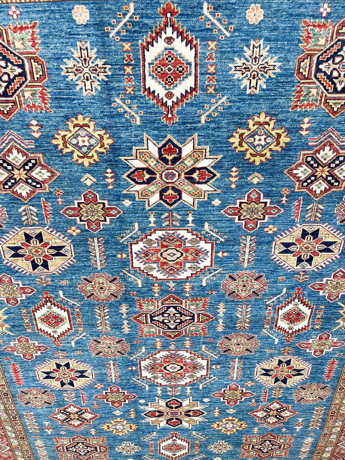 8x10 Light Blue and Red Kazak Tribal Rug