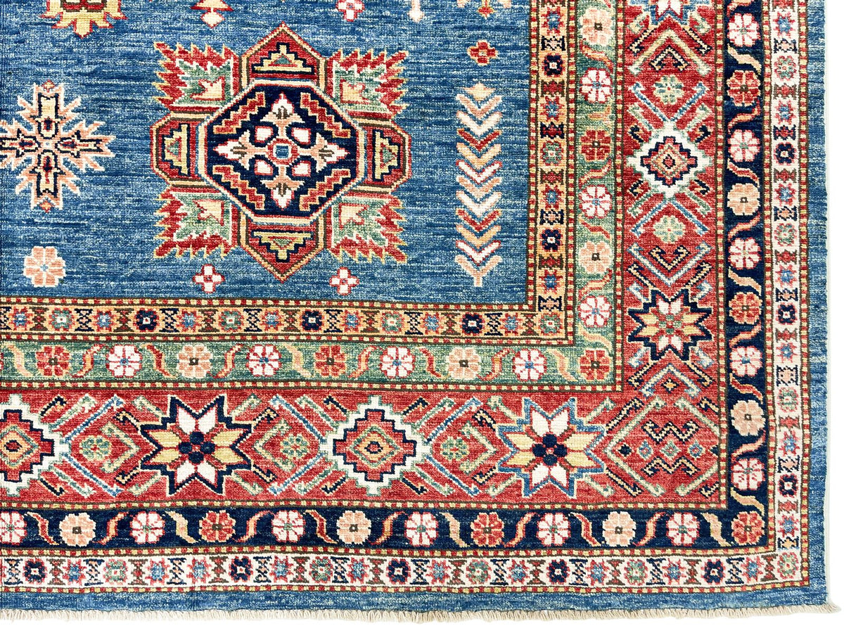 8x10 Light Blue and Red Kazak Tribal Rug