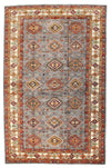 7x10 Gray and Ivory Kazak Tribal Rug