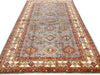 7x10 Gray and Ivory Kazak Tribal Rug