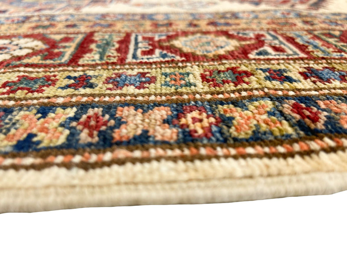 3x14 Ivory and Red Kazak Tribal Runner