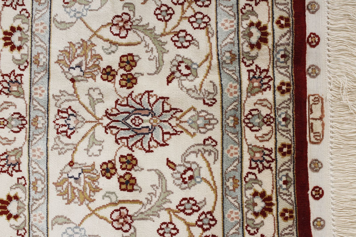 8x10 Red and Ivory Turkish Silk Rug