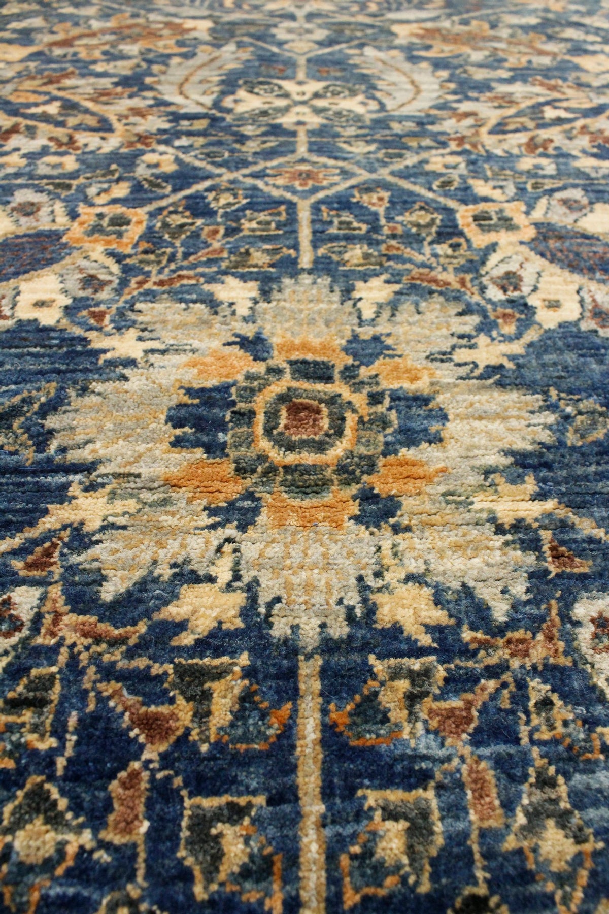 3x5 Navy and Ivory Anatolian Traditional Rug