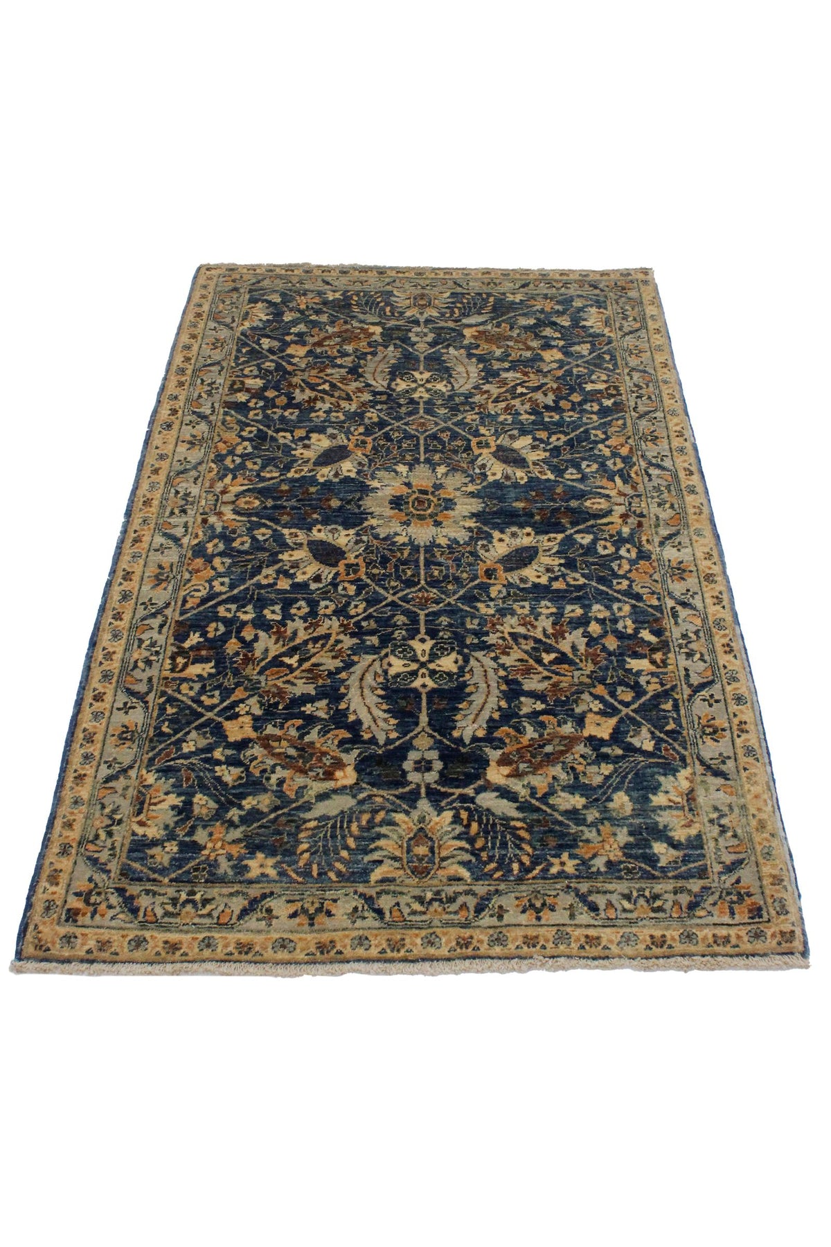 3x5 Navy and Ivory Anatolian Traditional Rug