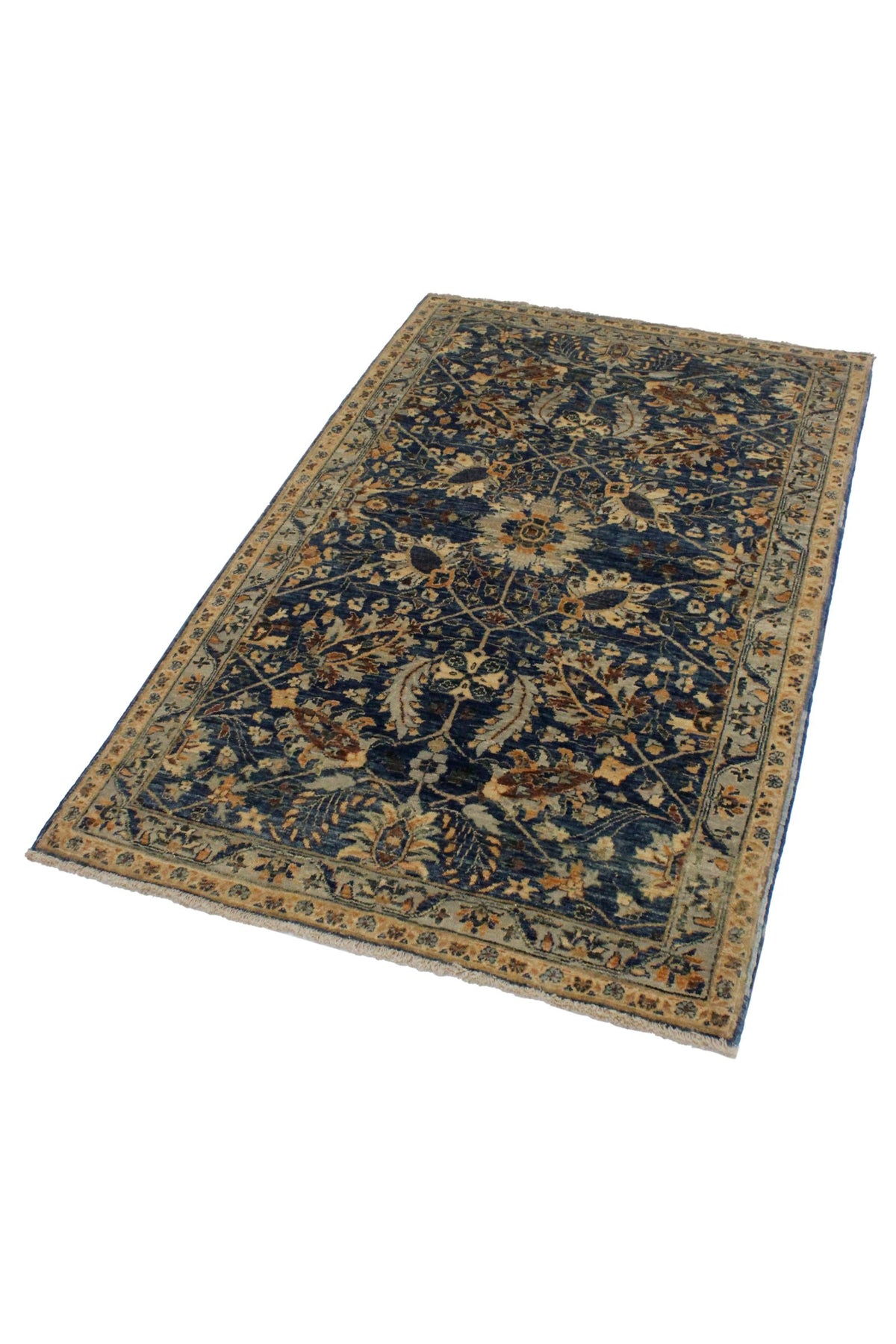 3x5 Navy and Ivory Anatolian Traditional Rug