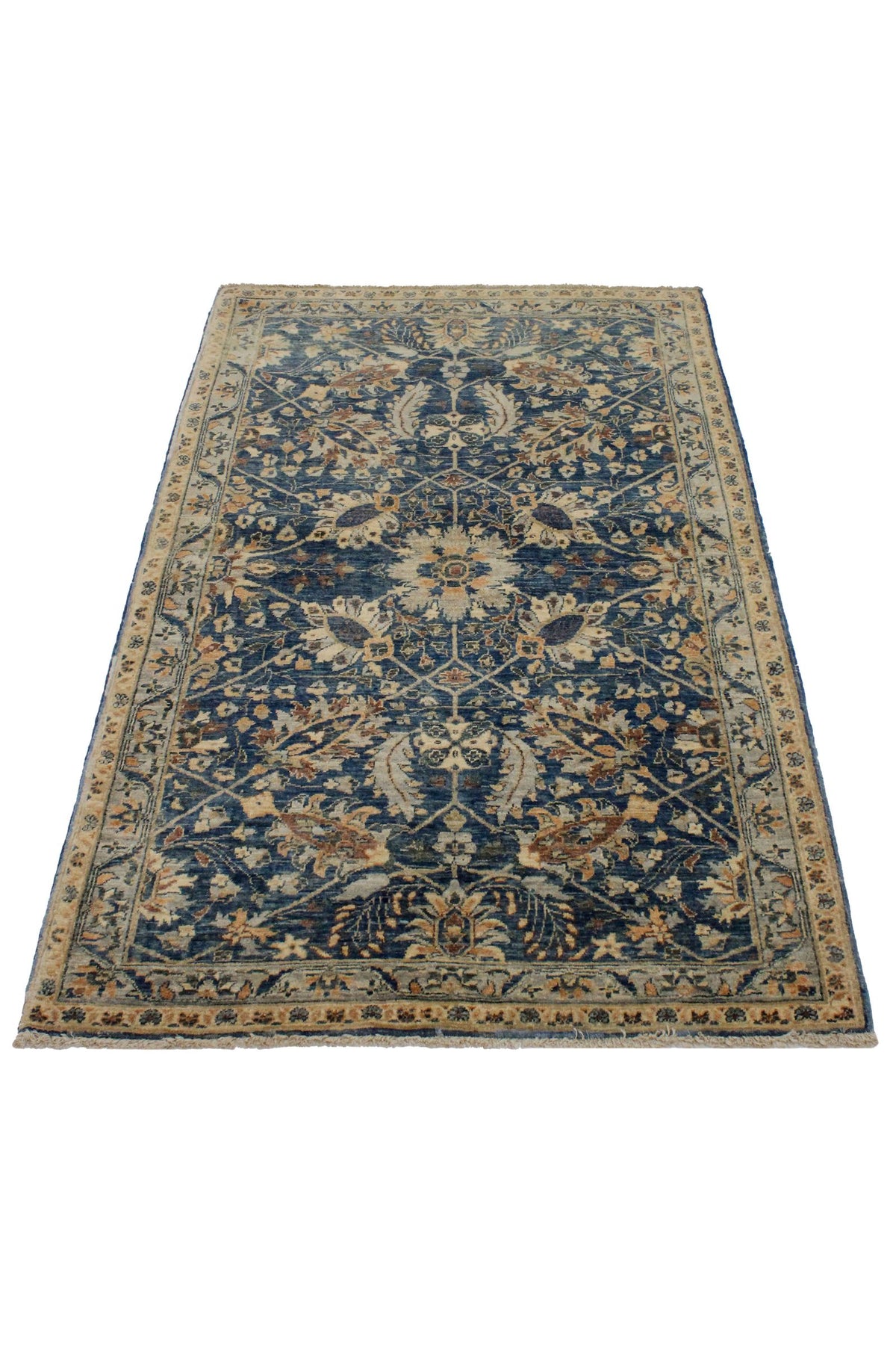 3x5 Navy and Ivory Anatolian Traditional Rug