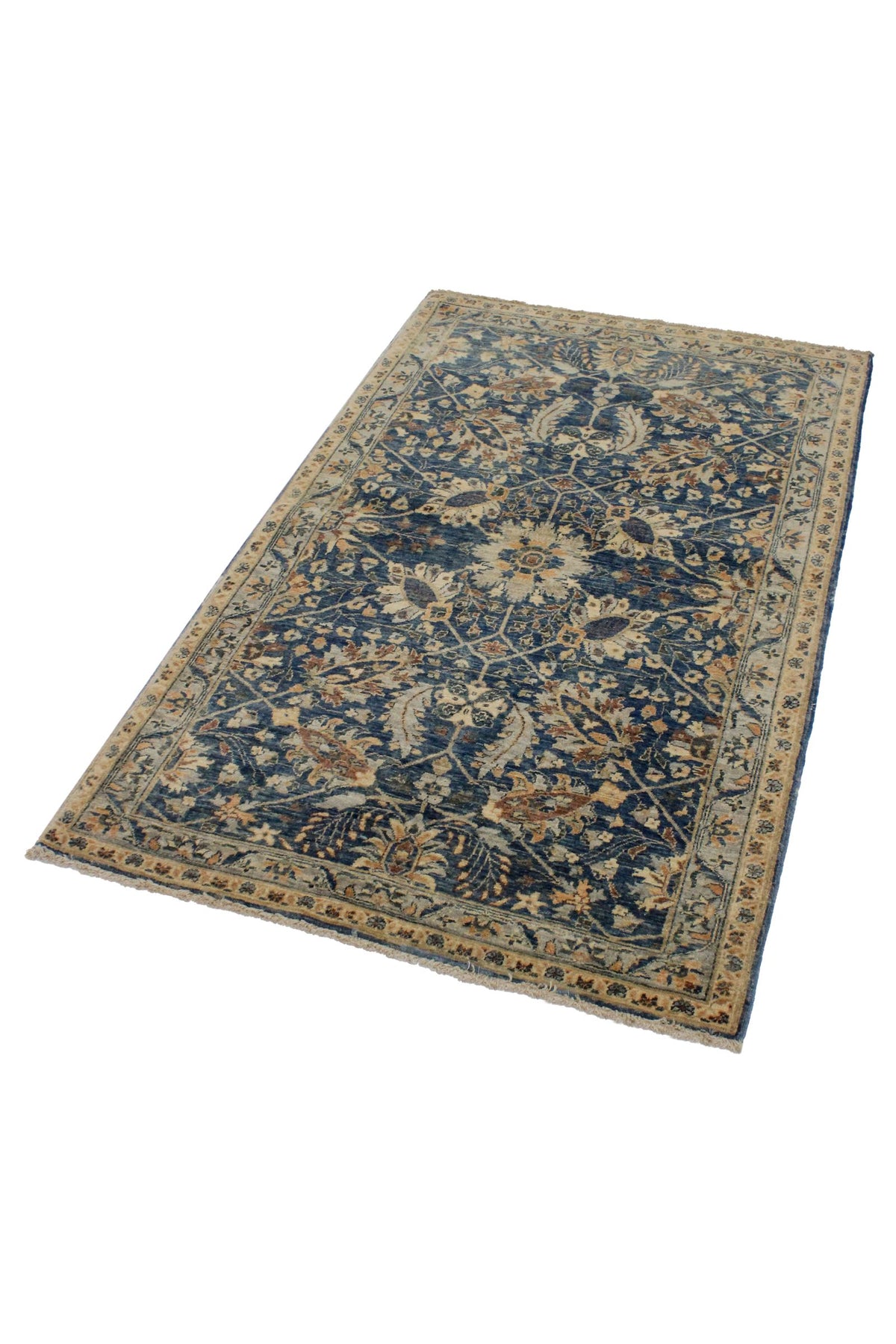 3x5 Navy and Ivory Anatolian Traditional Rug