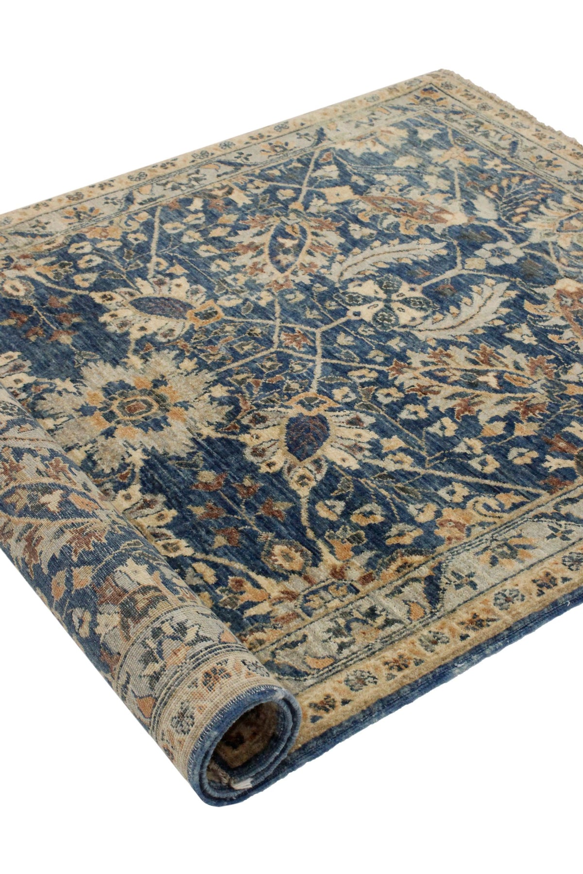 3x5 Navy and Ivory Anatolian Traditional Rug