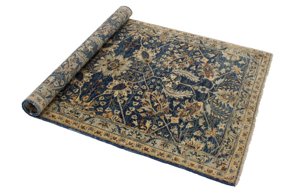 3x5 Navy and Ivory Anatolian Traditional Rug