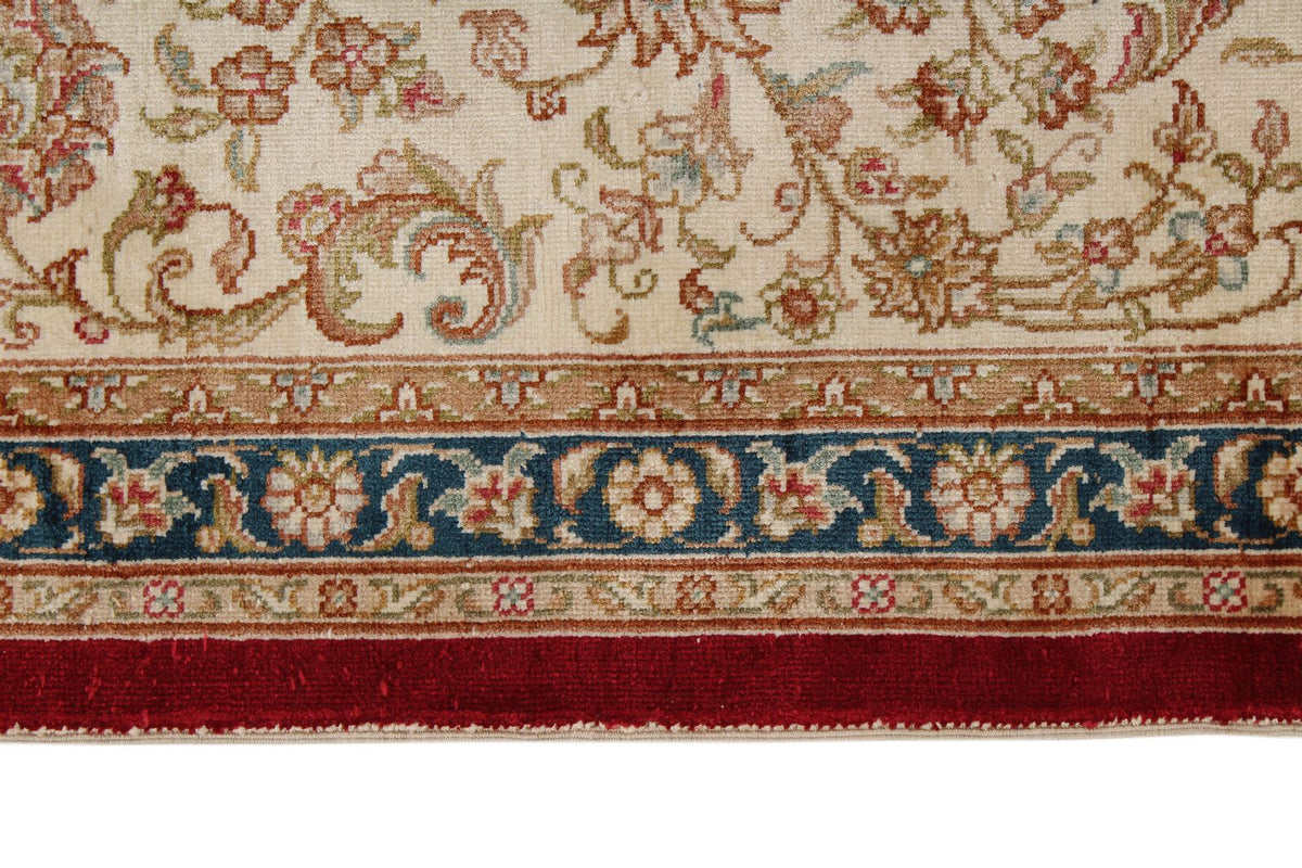6x8 Red and Ivory Turkish Silk Rug