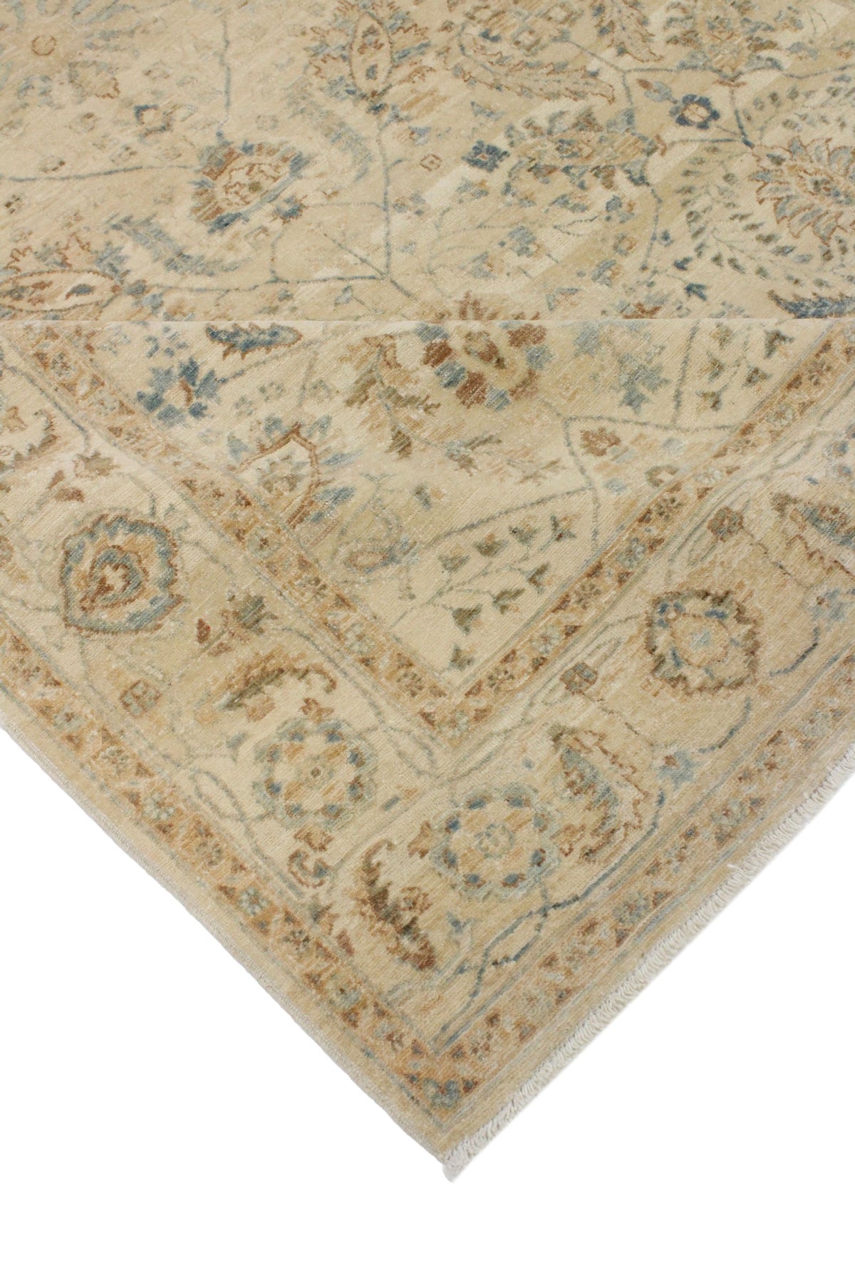 5x8 Blue and Ivory Traditional Rug