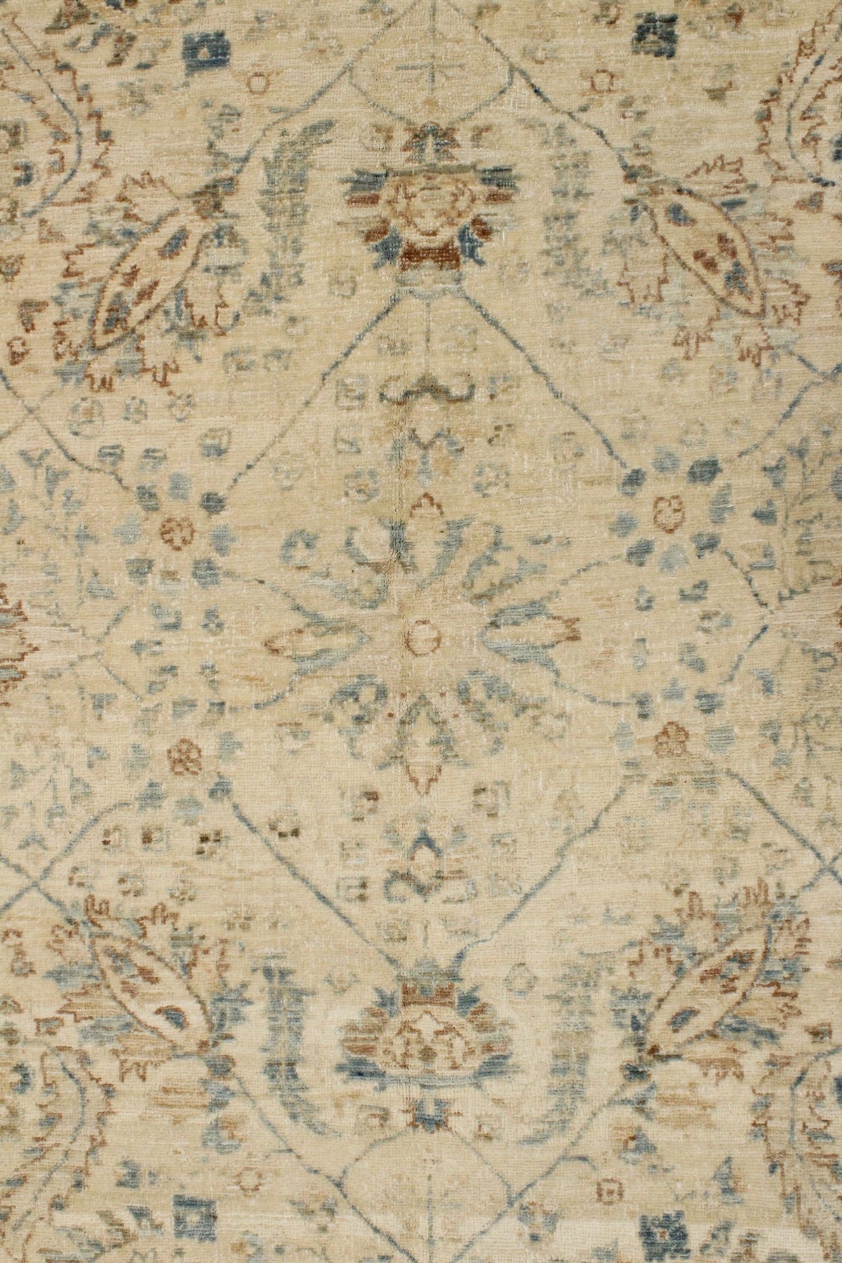 5x8 Blue and Ivory Traditional Rug