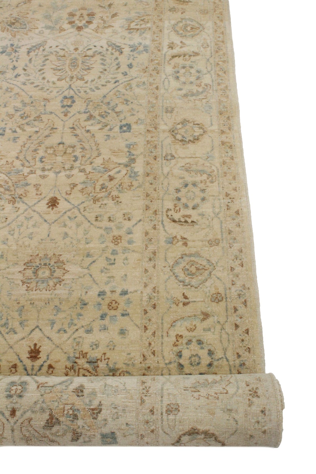 5x8 Blue and Ivory Traditional Rug