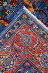 4x6 Blue and Rust Traditional Rug