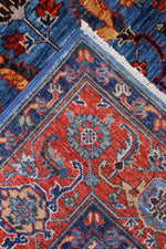 4x6 Blue and Rust Traditional Rug